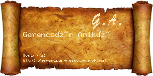 Gerencsér Anikó névjegykártya